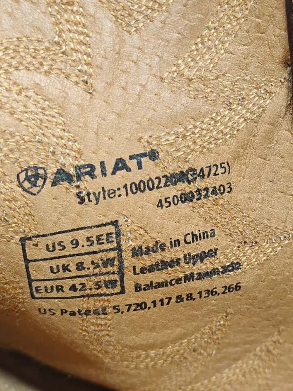 Ariat Heritage R Toe 10002204 Men's size 9.5EE Brown Leather Western Cowboy Boot